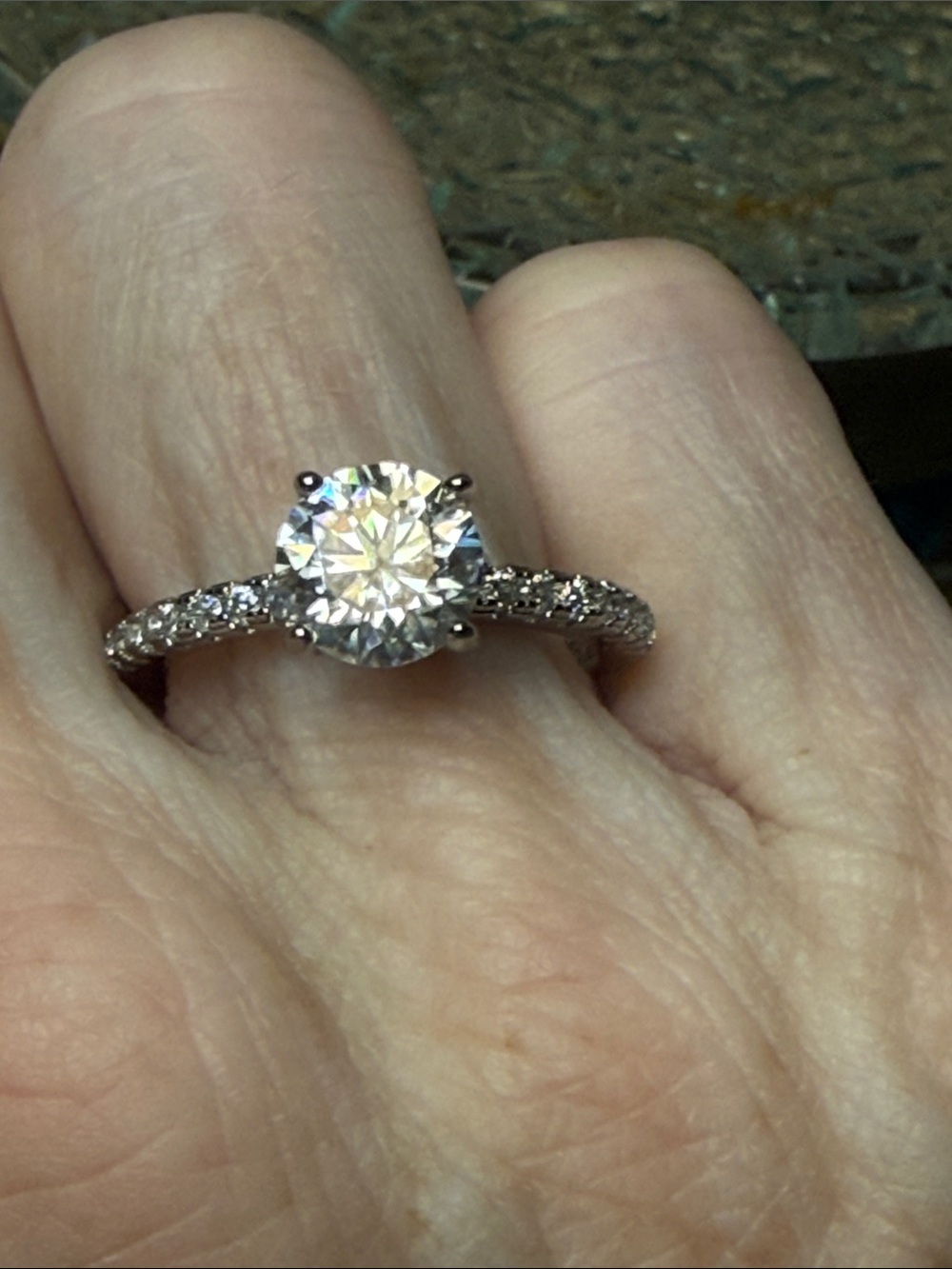 GRA certified Moissanite Silver 925 Sz 5.5/6 Comes W/ Certificate Solitaire 1 CT